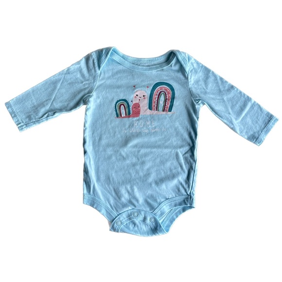 🍓4/$15🍓 George • Baby Blue Long Sleeve Onesie with Rainbows Print - Picture 3 of 8